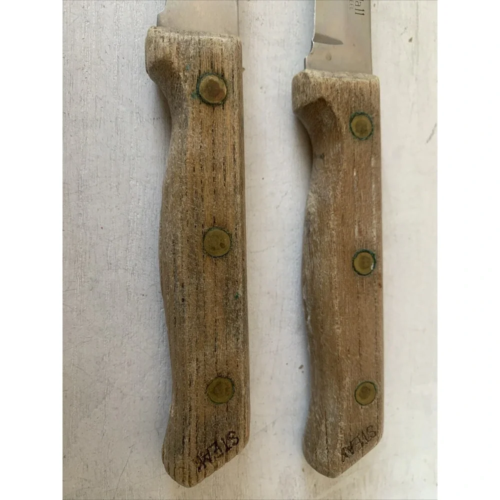 Vintage Carvel Hall Steak Knives Set of 2 Hi-Stainless Steel‎ Japan Wood Handle